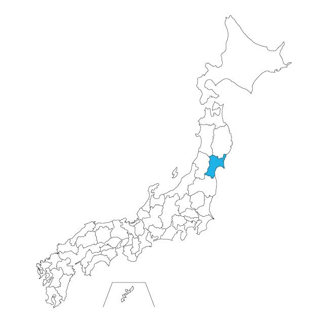 【ジャムホームメイド（JAMHOMEMADE）】日本地図 宮城県 ネックレス