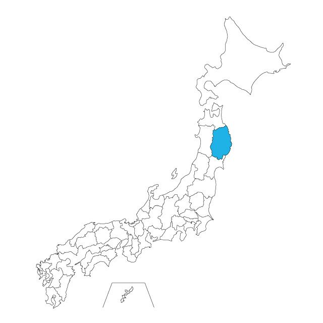 【ジャムホームメイド（JAMHOMEMADE）】日本地図 岩手県 ネックレス