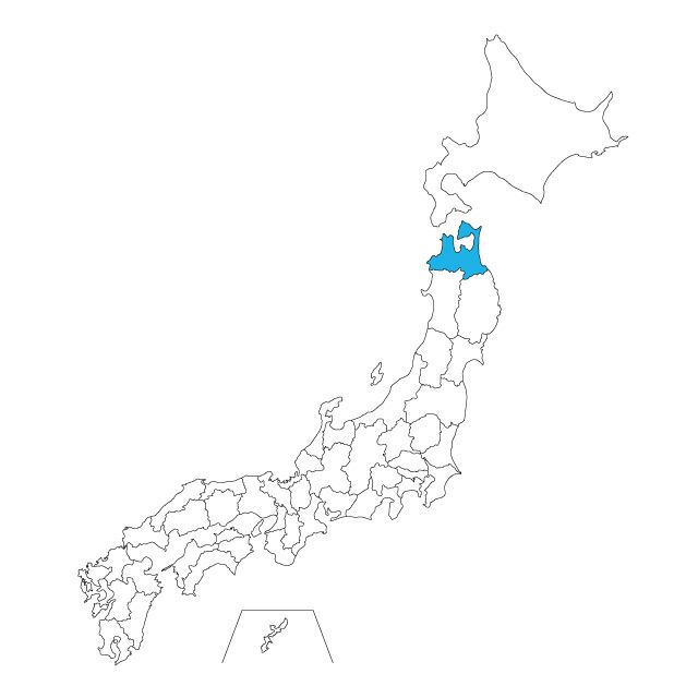 【ジャムホームメイド（JAMHOMEMADE）】日本地図 青森県 ネックレス