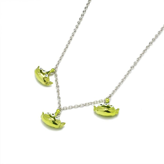 【ジャムホームメイド（JAMHOMEMADE）】トイ・ストーリー / TOYSTORY リトル・グリーン・メン×3 ネックレス - グリーン
