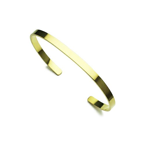 18金 バングル ブレスレット メンズ 4ミリ幅 幅広 鍛造 ゴールド 18k イエローゴールドk18 平角 金 ライトニングカット 男性 シンプル 人気 送料無料