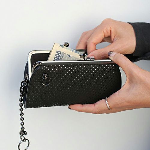 【ジャムホームメイド（JAMHOMEMADE）】印傳 - 印伝屋 二つ折り財布 親子 がま口財布 ドット柄