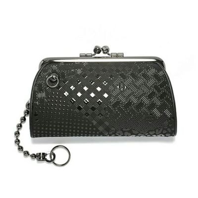 印傳-印伝屋二つ折り財布親子がま口財布山梨カモフラ柄の写真