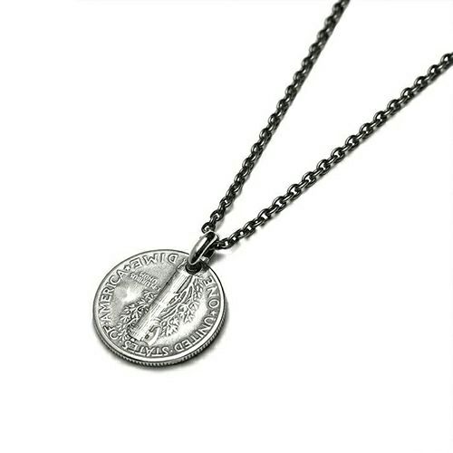 【ジャムホームメイド（JAMHOMEMADE）】1月 誕生石 コイン ネックレス ヴィンテージ マーキュリーコイン - シルバー