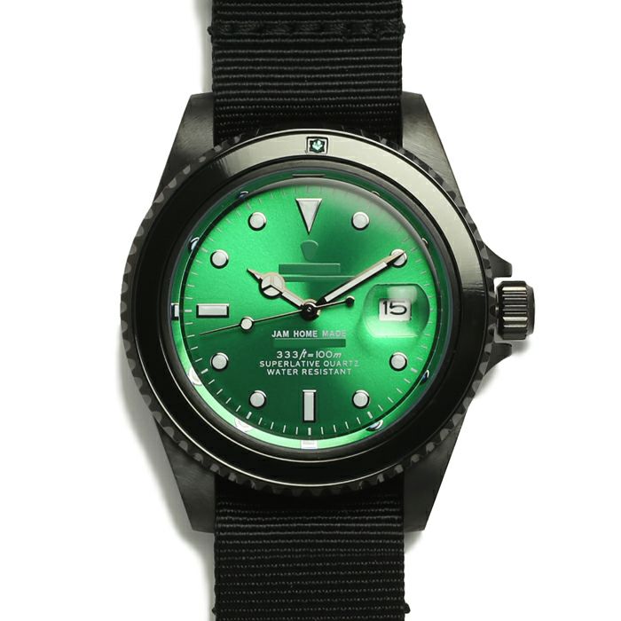 【ジャムホームメイド（JAMHOMEMADE）】エメラルド ジャム ウォッチ NATO - ブラック / 腕時計