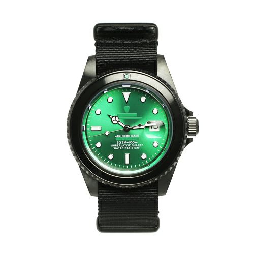 【ジャムホームメイド（JAMHOMEMADE）】エメラルド ジャム ウォッチ NATO - ブラック / 腕時計