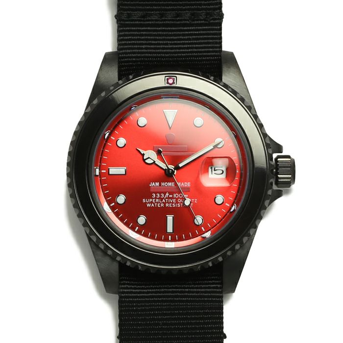 【ジャムホームメイド（JAMHOMEMADE）】ルビー ジャム ウォッチ NATO - ブラック / 腕時計