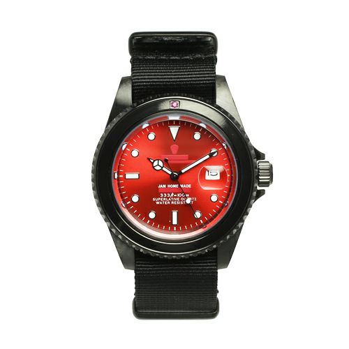 【ジャムホームメイド（JAMHOMEMADE）】ルビー ジャム ウォッチ NATO - ブラック / 腕時計