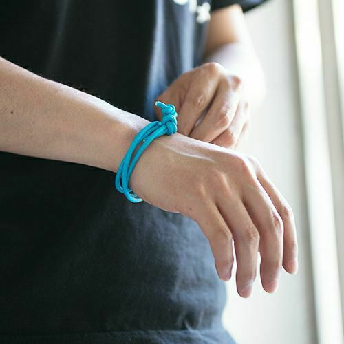 【ジャムホームメイド（JAMHOMEMADE）】3月 誕生石 ディア レザー ブレスレット 3巻 - アクアマリン