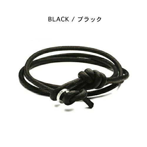 JBR35BK)ディアレザーブレスレット3巻-ブラックダイヤモンド