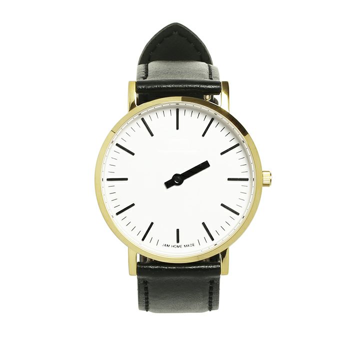 ジャムウォッチ TYPE-3 PAIR ゴールド/ホワイト -レザーベルト(ブラック)- / 時計・腕時計 / ペアウォッチ・時計