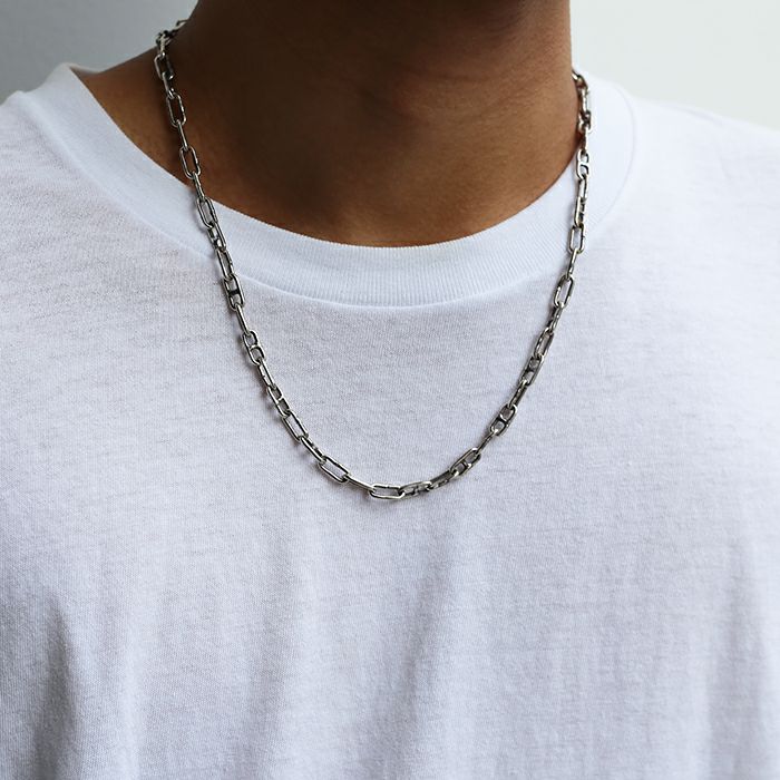 J-NS486)マリンチェーンブレスレット&ネックレス-シルバー925  