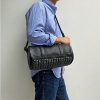 【ジャムホームメイド（JAMHOMEMADE）】ENDURE レザー JAMスタッズ 2Way ドラムバッグ ショルダーバッグ S - ブラック