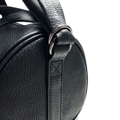 【ジャムホームメイド（JAMHOMEMADE）】ENDURE レザー スタッズ 2Way ドラムバッグ ショルダーバッグ S - ブラック