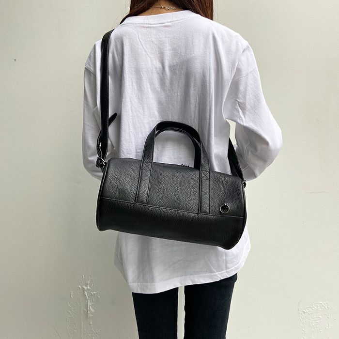 【ジャムホームメイド（JAMHOMEMADE）】ENDURE レザー 2Way  ドラムバッグ ショルダーバッグ S - ブラック