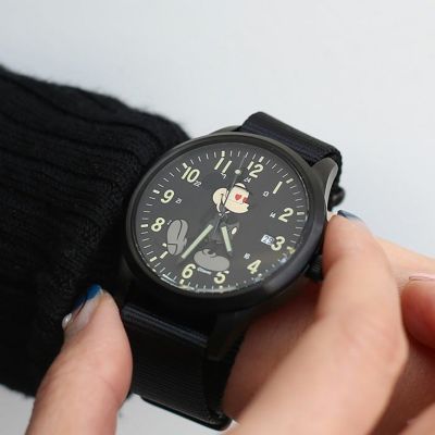 シークレットミッキーマウスウォッチタイプ2モノクロレディース/腕時計