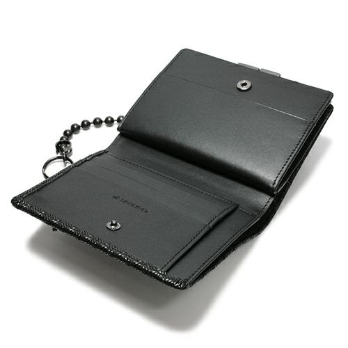 JIDWA13BK)印傳-印伝屋誕生石二つ折り財布・がま札財布無響室柄