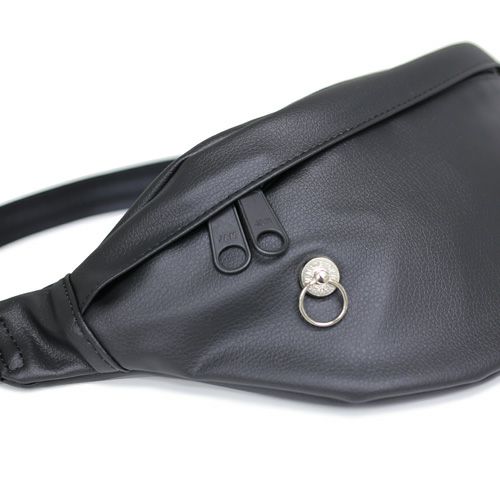 JNS1032)エシカルレザー シンプル ミニ ウエストポーチ ボディバッグ