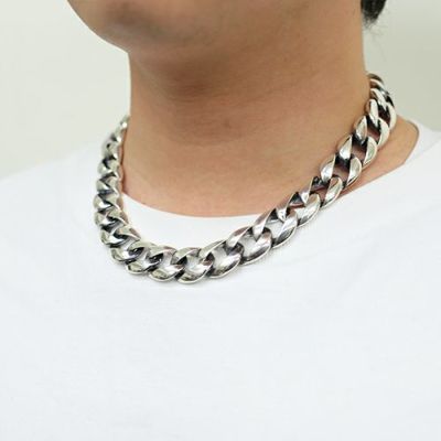 【ジャムホームメイド（JAMHOMEMADE）】クラシックネックレス喜平チェーン-ブラックダイヤモンド-50cm