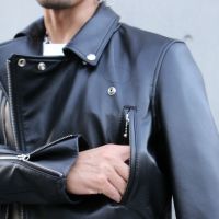 JNS1052-B)レザーライダースジャケット