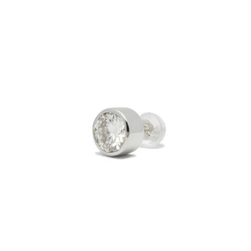 モアサナイトモダンピアス 6.5mm -プラチナ900/片耳の写真