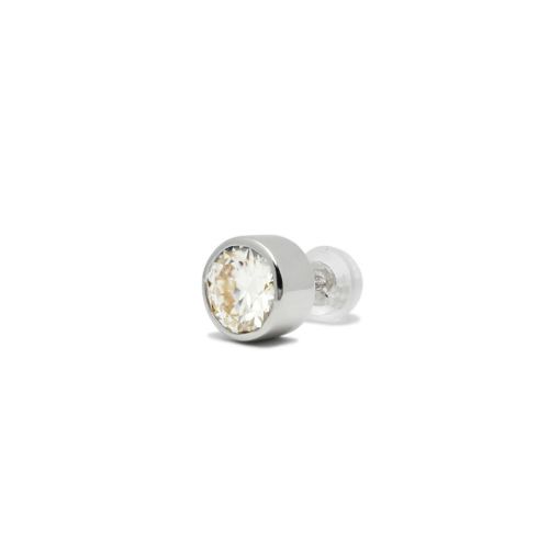モアサナイトモダンピアス 6.5mm -シルバー/片耳の写真