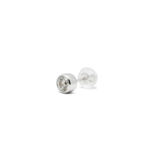 モアサナイトモダンピアス 4mm -プラチナ900/片耳の写真