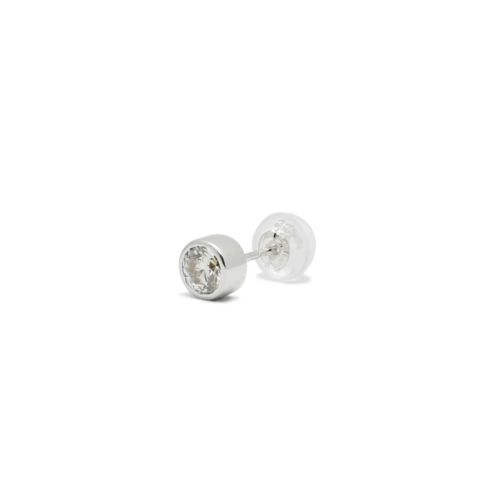 モアサナイトモダンピアス 4mm -シルバー/片耳の写真
