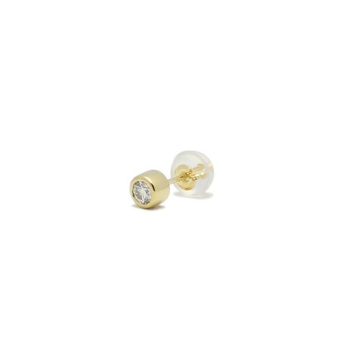 モアサナイトモダンピアス 3mm -K18イエローゴールド/片耳の写真