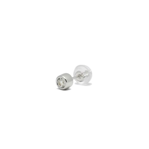 モアサナイトモダンピアス 3mm -シルバー/片耳の写真