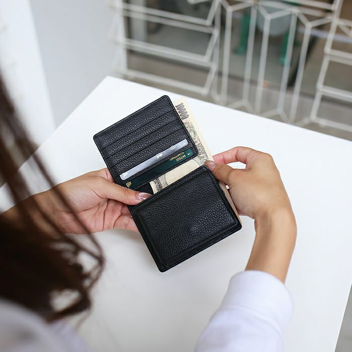 牛革 レザー REIWA コンパクト ミニ ウォレット スクリュー 二つ折り財布 / フラグメントケース