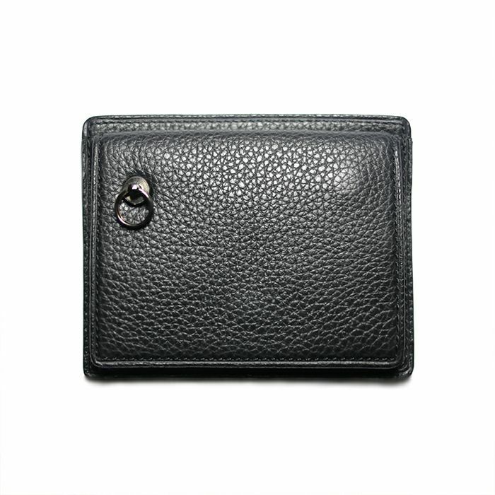 JNS998B)牛革 レザー REIWA コンパクト ミニ ウォレット スクリュー 二  