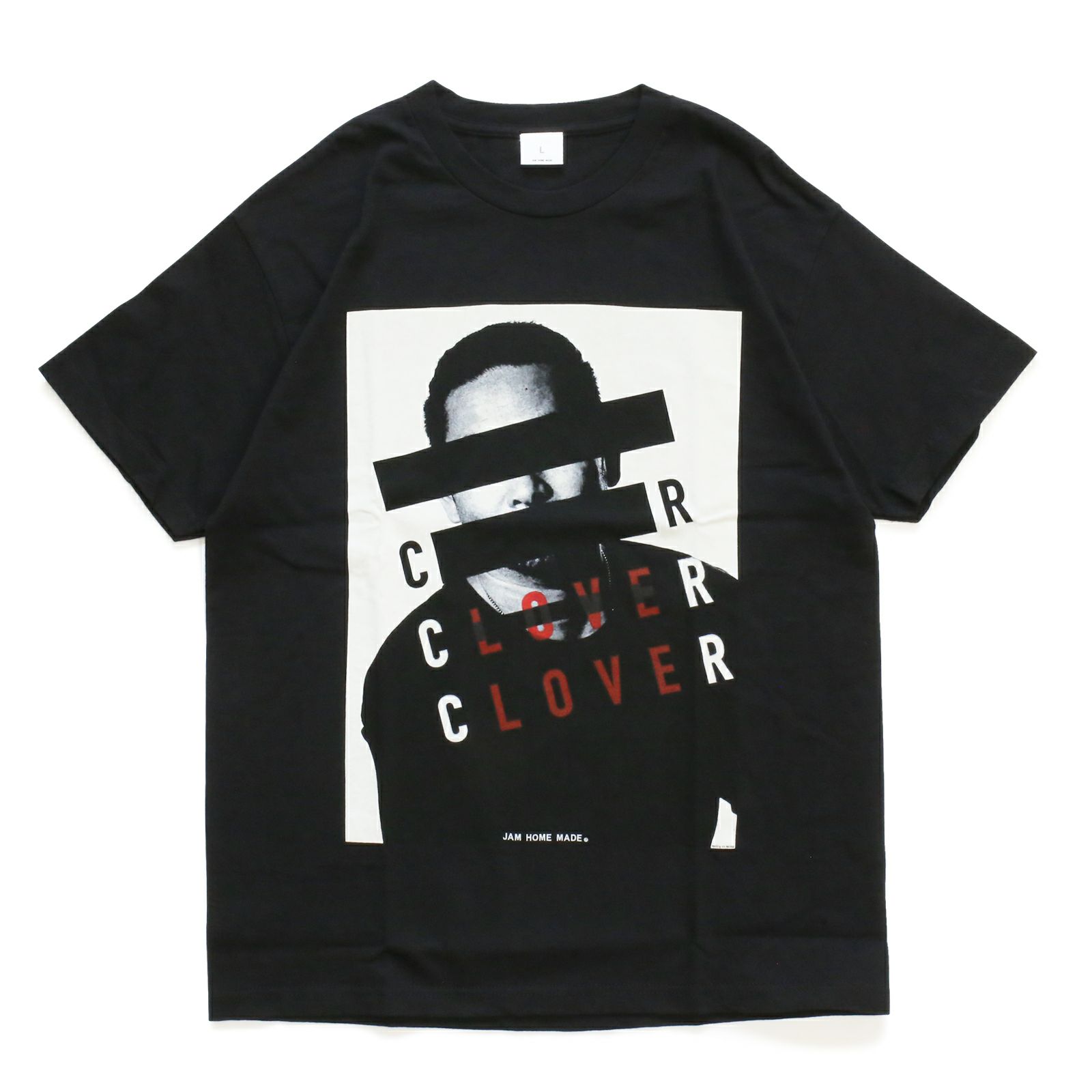 JNS1122B)メタトロンフラワー入りCLOVER Tシャツ ブラック