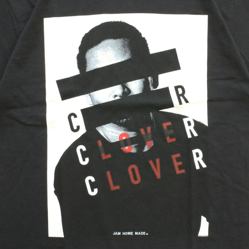 JNS1122B)メタトロンフラワー入りCLOVER Tシャツ ブラック
