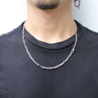 JNS1140)マガタマカットチェーンネックレス&ブレスレット L - シルバー