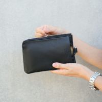 手ぶらL字ZIPポーチ / 長財布 スコッチガードレザー
