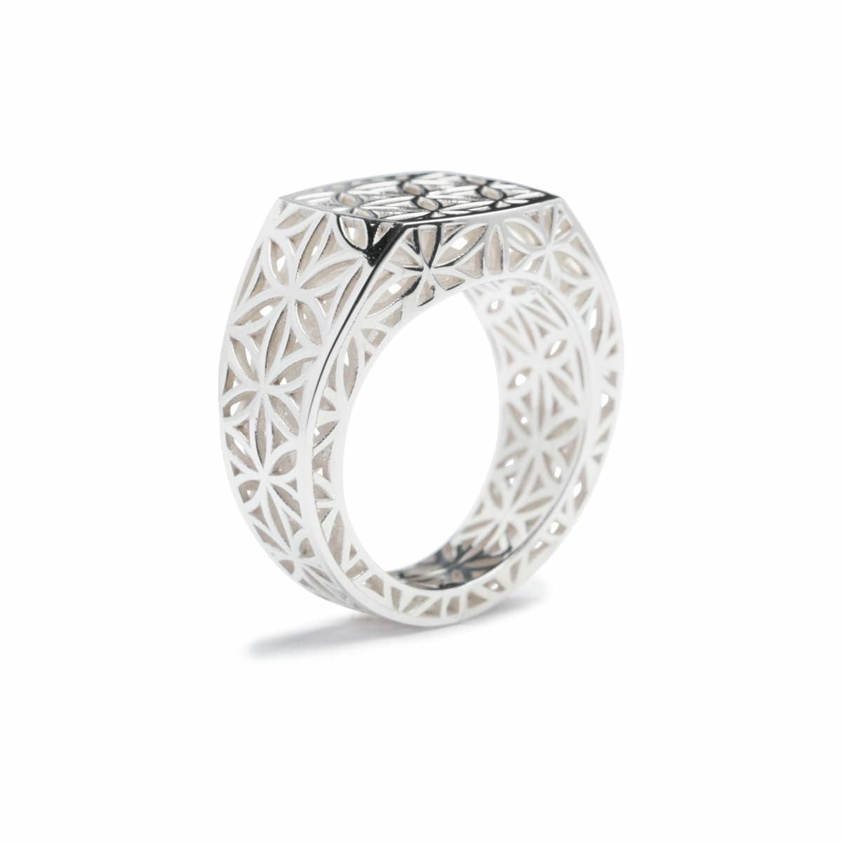 JNS1257R)034 透かしフラワーオブライフリング/指輪 - シルバー