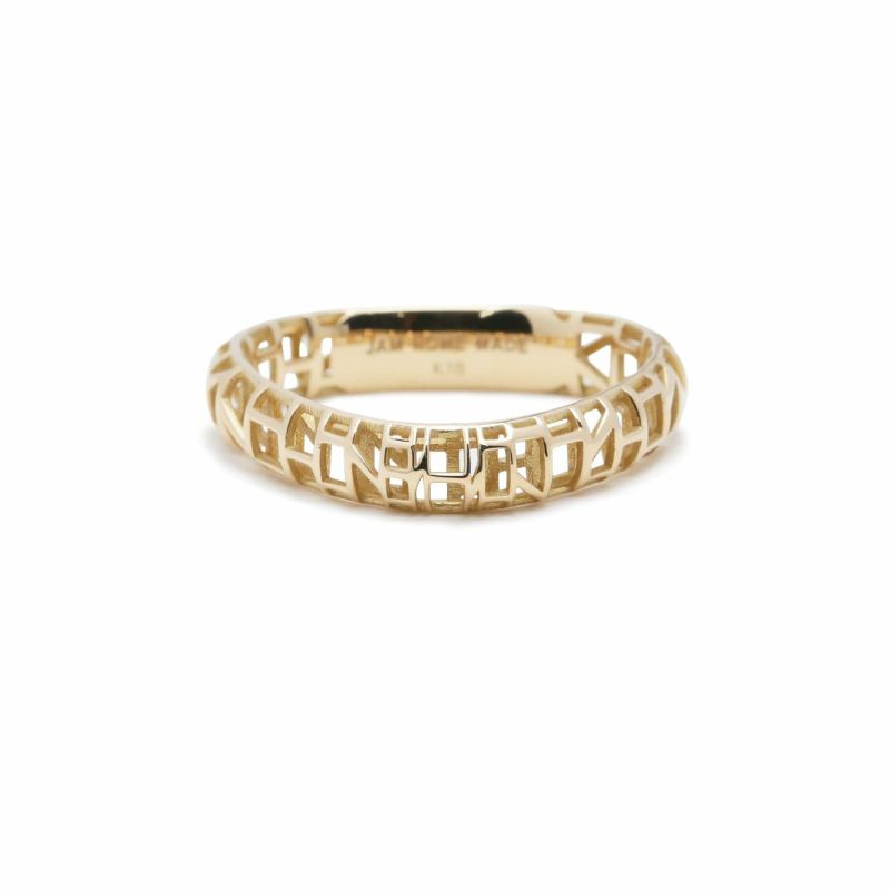 JNS1250)034 さんかく透かしリング/指輪 S - K18/イエローゴールド