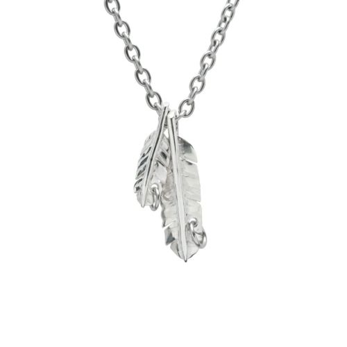 B77（バナナ） LEAF（葉っぱ） FEATHER（葉根） バナナ リーフェザー ネックレス 2葉（S&M）の写真