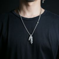 新品JAM  MADE B77リーフェザー ネックレス 3葉メンズ桐箱付 JNS1283)B77（バナナ） LEAF（葉っぱ） FEATHER（葉根） バナナ リー