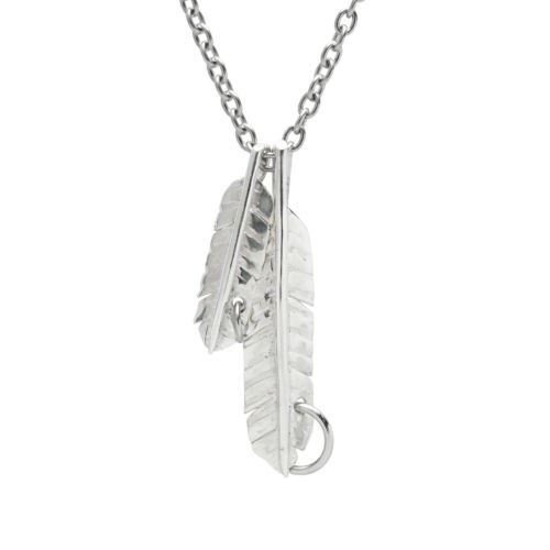 B77（バナナ） LEAF（葉っぱ） FEATHER（葉根） バナナ リーフェザー ネックレス 2葉（M&L）の写真