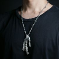 新品JAM  MADE B77リーフェザー ネックレス 3葉メンズ桐箱付 JNS1284)B77（バナナ） LEAF（葉っぱ） FEATHER（葉根） バナナ リー